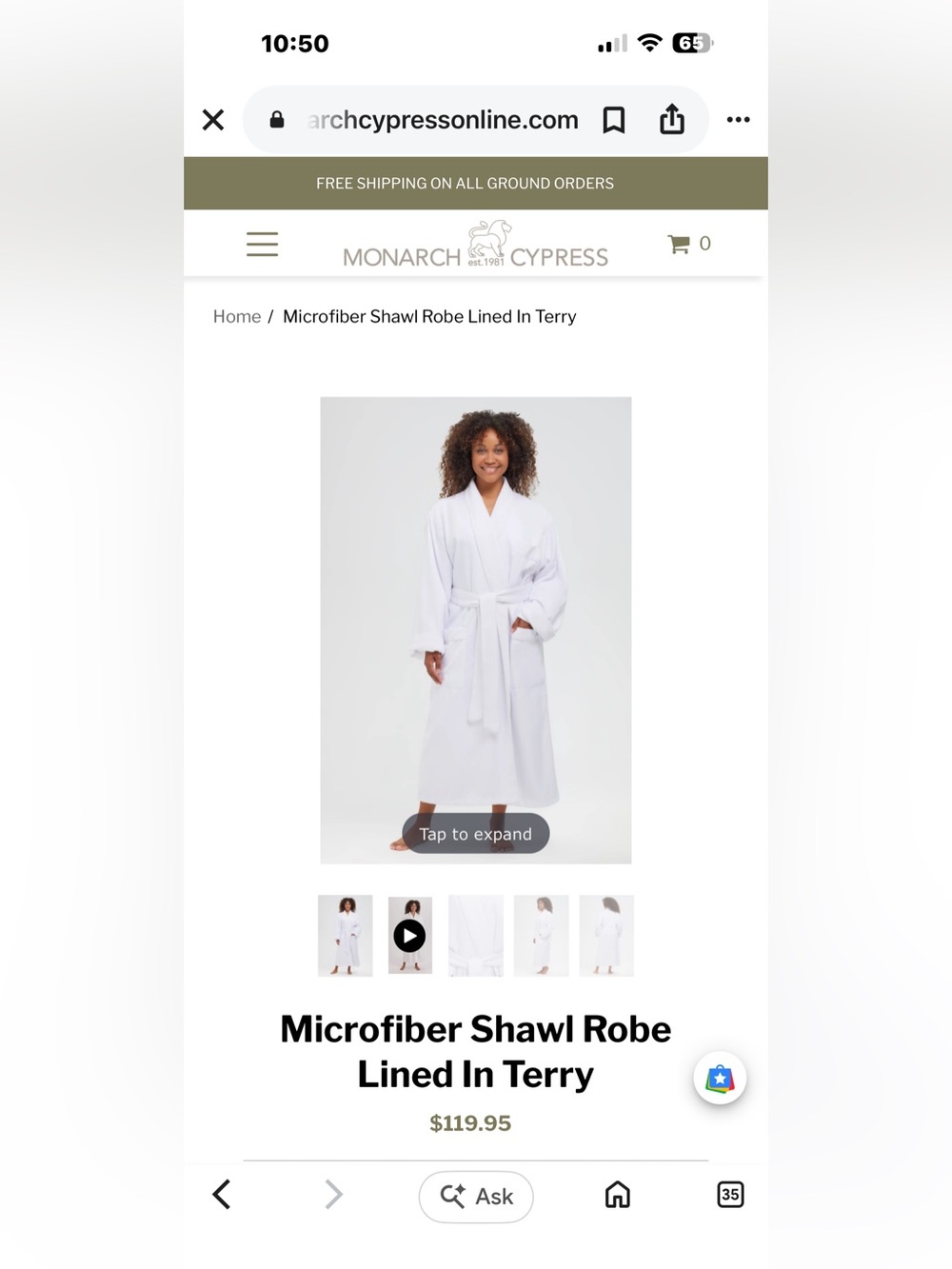 Monarch cypress robe